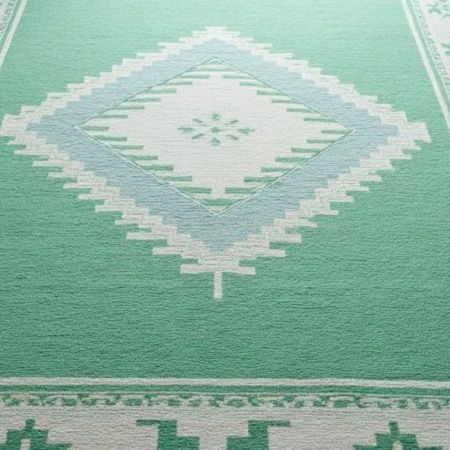 Western Rodeo Boot Wool Rug Handknotted